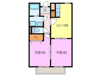 間取図 東海道本線/稲沢駅 徒歩11分 1階 築19年