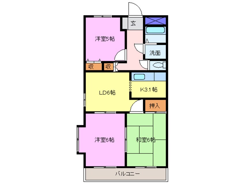 間取図 近鉄名古屋線/近鉄弥富駅 徒歩20分 1階 築24年