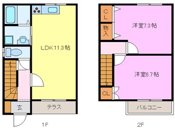 間取図 名鉄津島線･尾西線（須ケ口-弥富）/七宝駅 徒歩6分 1-2階 築15年