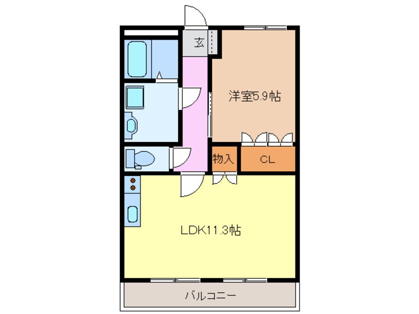 間取図 名鉄津島線･尾西線（須ケ口-弥富）/津島駅 バス15分名鉄バス永宝団地停下車:停歩10分 2階 築20年