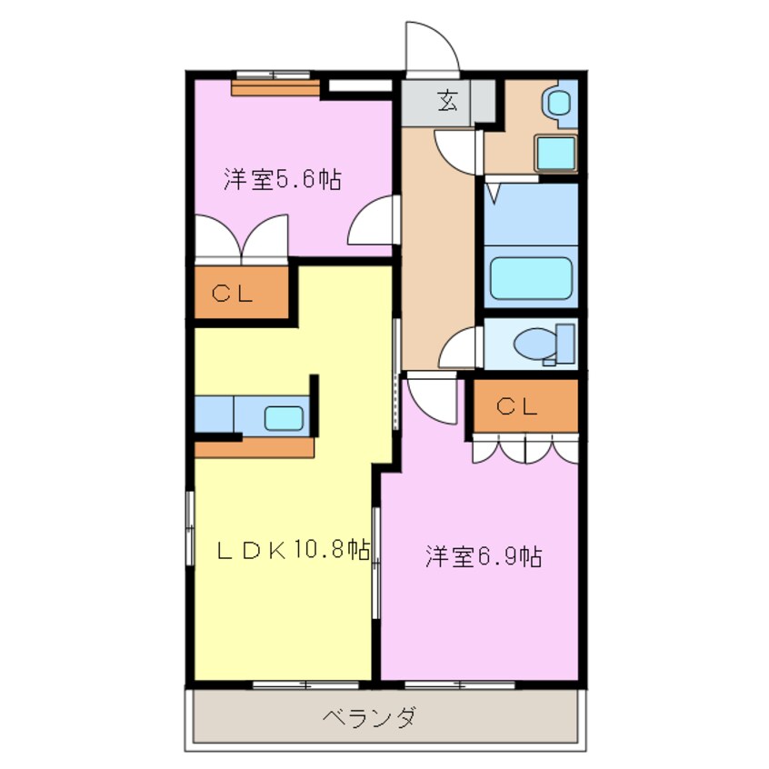 間取図 名鉄津島線･尾西線（須ケ口-弥富）/津島駅 徒歩20分 1階 築15年