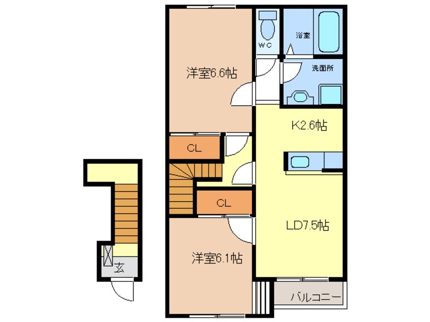 間取図 名鉄津島線･尾西線（須ケ口-弥富）/藤浪駅 徒歩5分 2階 築15年