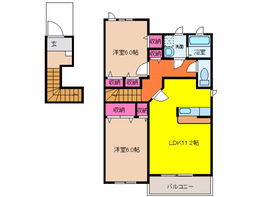 間取図 近鉄名古屋線/近鉄弥富駅 徒歩23分 2階 築15年