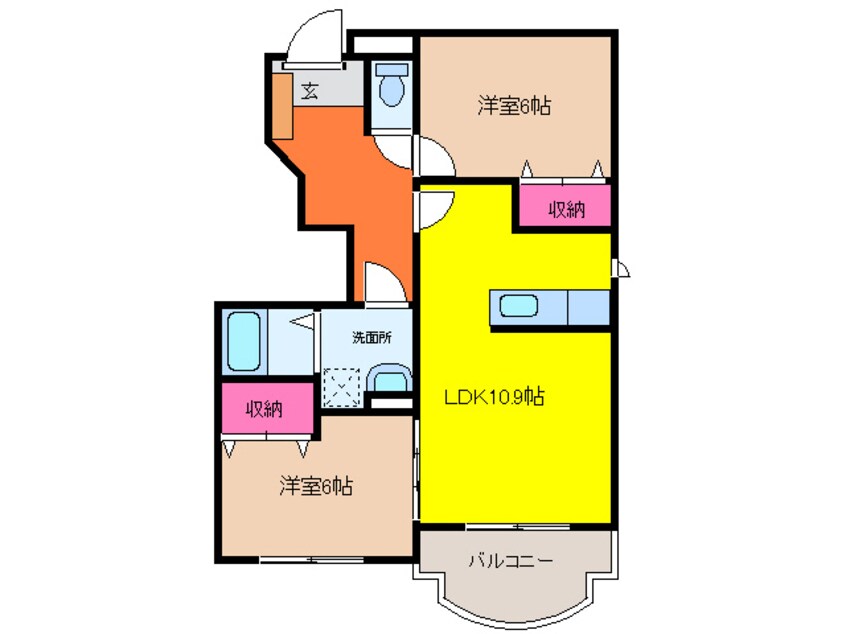 間取図 近鉄名古屋線/近鉄弥富駅 徒歩6分 1階 築19年