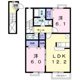 間取図 近鉄名古屋線/近鉄弥富駅 徒歩9分 2階 築22年