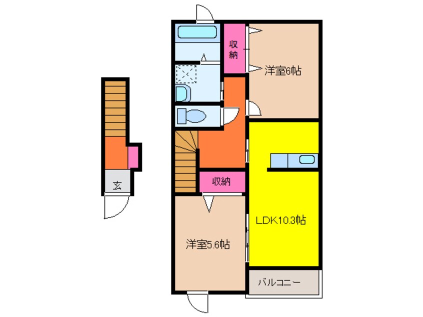 間取図 近鉄名古屋線/佐古木駅 徒歩5分 2階 築17年