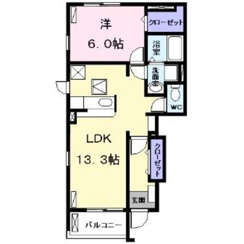 間取図 近鉄名古屋線/近鉄弥富駅 徒歩16分 1階 築14年