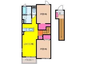 間取図 名鉄津島線･尾西線（須ケ口-弥富）/木田駅 徒歩10分 2階 築11年