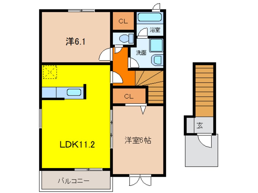 間取図 近鉄名古屋線/近鉄弥富駅 徒歩22分 2階 築12年