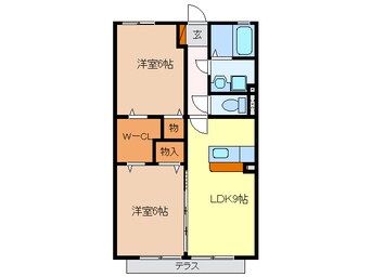 間取図 近鉄名古屋線/近鉄蟹江駅 徒歩19分 1階 築18年