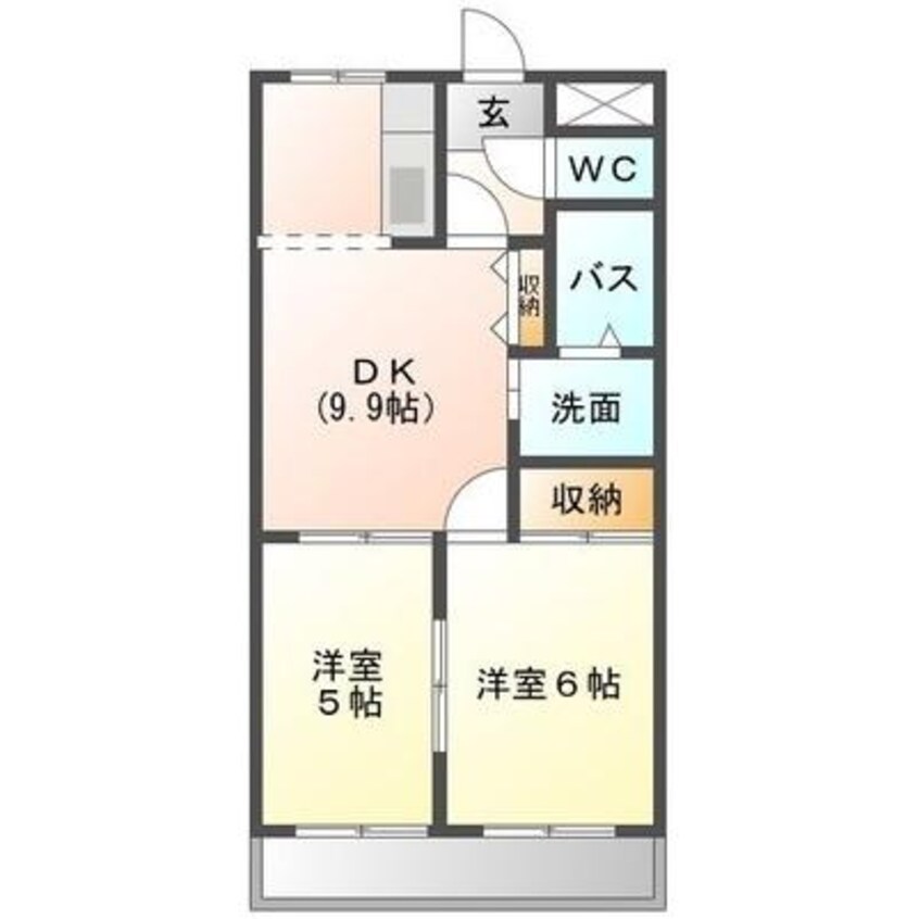 間取図 近鉄名古屋線/近鉄弥富駅 徒歩7分 2階 築21年