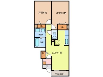 間取図 近鉄名古屋線/近鉄弥富駅 徒歩8分 1階 築13年