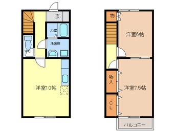 間取図 関西本線（東海）/弥富駅 徒歩8分 1-2階 築21年