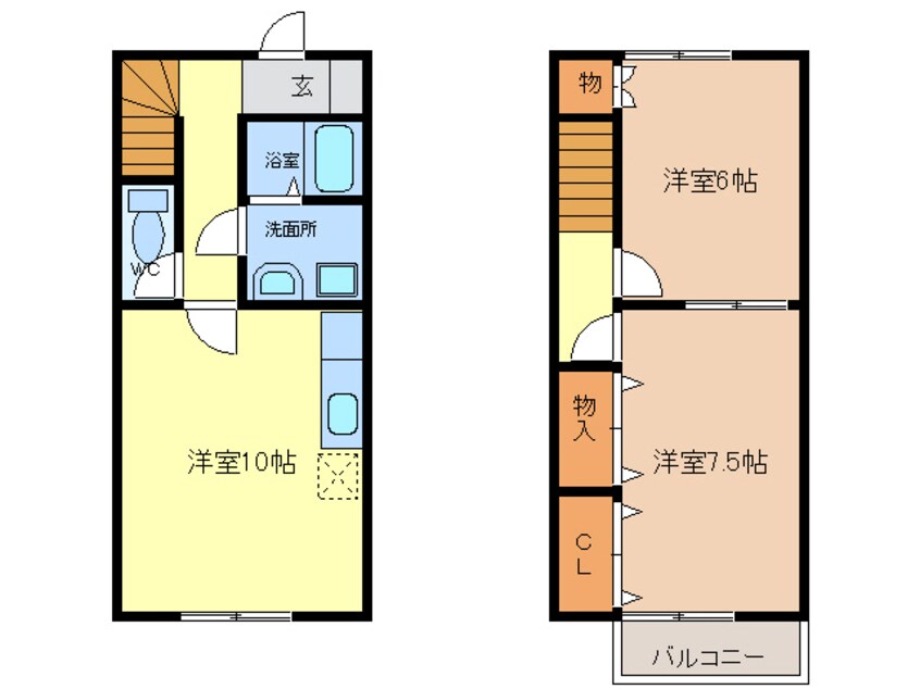 間取図 関西本線（東海）/弥富駅 徒歩8分 1-2階 築21年