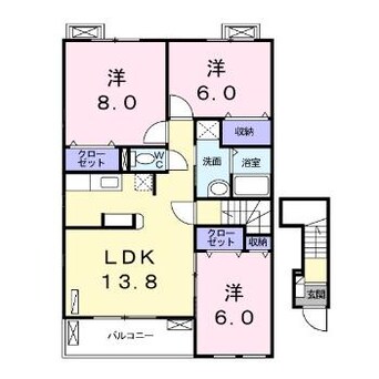 間取図 近鉄名古屋線/近鉄弥富駅 徒歩9分 2階 築16年