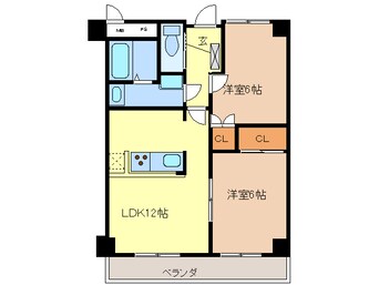 間取図 近鉄名古屋線/近鉄弥富駅 徒歩12分 5階 築26年