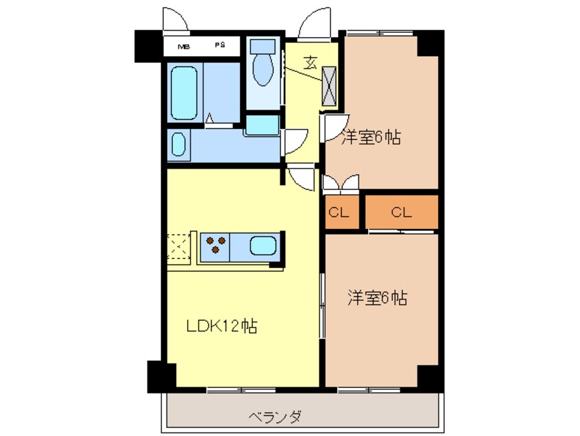 間取図 近鉄名古屋線/近鉄弥富駅 徒歩12分 5階 築26年