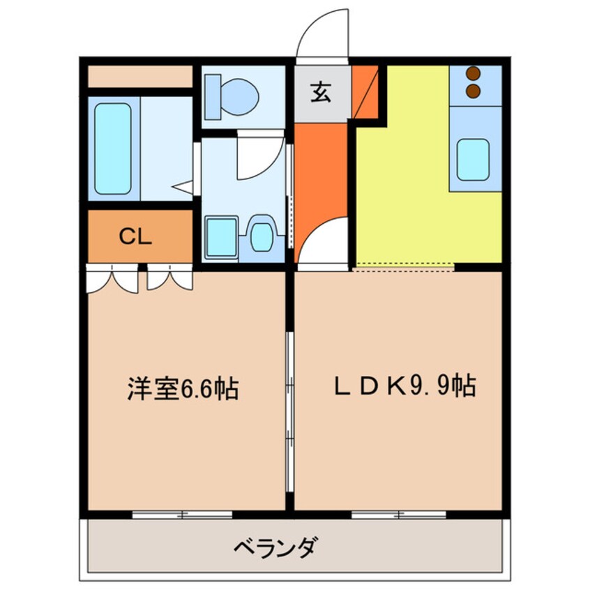 間取図 名鉄津島線･尾西線（須ケ口-弥富）/藤浪駅 徒歩5分 2階 築15年