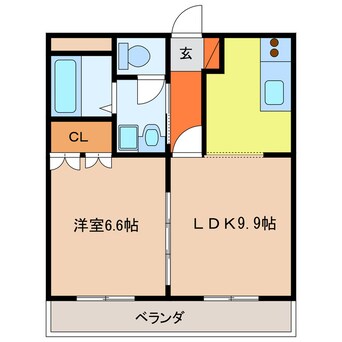 間取図 名鉄津島線･尾西線（須ケ口-弥富）/藤浪駅 徒歩5分 2階 築15年