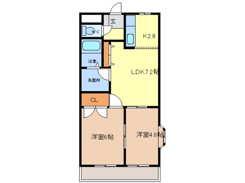 間取図 近鉄名古屋線/近鉄弥富駅 徒歩9分 2階 築21年