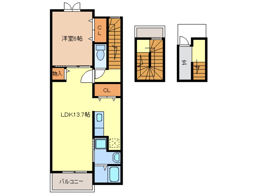 間取図 関西本線（東海）/蟹江駅 徒歩8分 3階 築11年