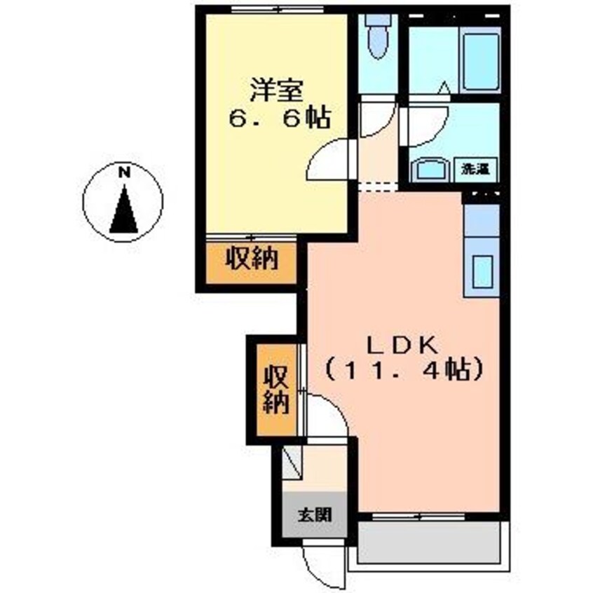 間取図 名鉄尾西線（津島－玉ノ井）/渕高駅 徒歩10分 1階 築14年