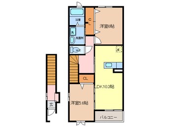 間取図 近鉄名古屋線/近鉄弥富駅 徒歩18分 2階 築17年