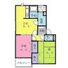 東海道本線/稲沢駅 徒歩27分 2階 築28年 2DKの間取り
