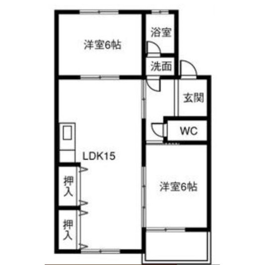 間取図 名鉄尾西線（津島－玉ノ井）/森上駅 徒歩10分 1階 築44年