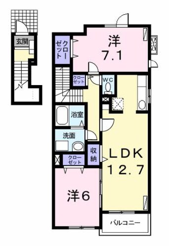 間取図 近鉄名古屋線/近鉄弥富駅 徒歩25分 2階 築15年