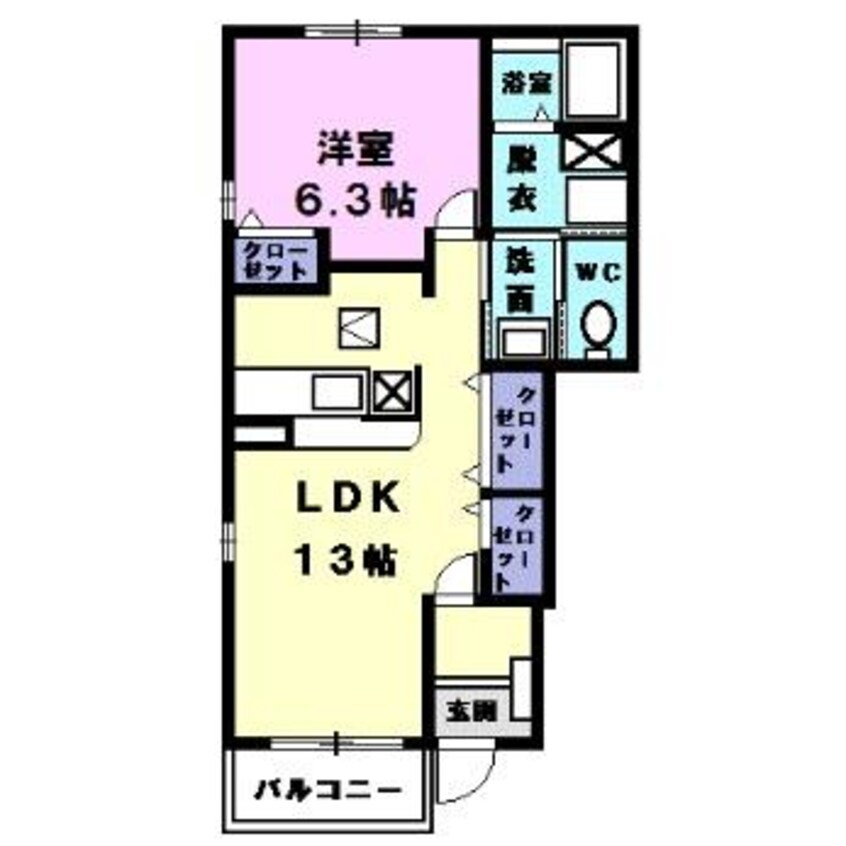 間取図 名鉄名古屋本線/新清洲駅 徒歩6分 1階 築17年