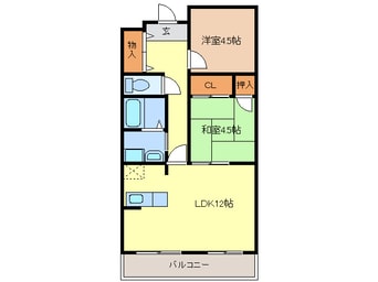 間取図 近鉄名古屋線/富吉駅 徒歩7分 3階 築38年