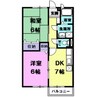 名鉄犬山線/中小田井駅 徒歩15分 1階 築27年 2DKの間取り