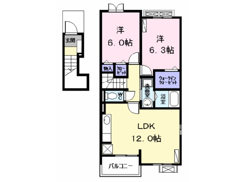 間取図 関西本線（東海）/弥富駅 徒歩17分 2階 築12年