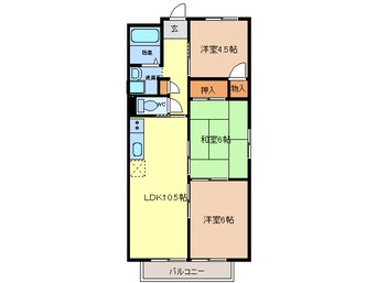 間取図 東海道本線/枇杷島駅 徒歩20分 2階 築29年