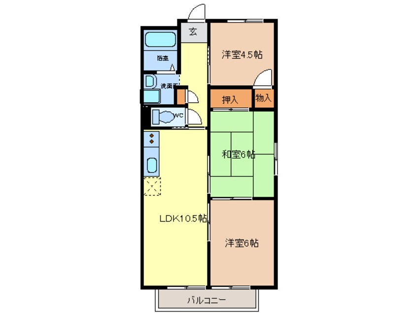 間取図 東海道本線/枇杷島駅 徒歩20分 2階 築29年