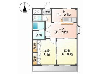 間取図 名鉄尾西線（津島－玉ノ井）/渕高駅 徒歩8分 2階 築17年