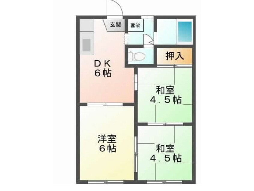 間取図 名鉄津島線･尾西線（須ケ口-弥富）/日比野駅 徒歩18分 2階 築37年