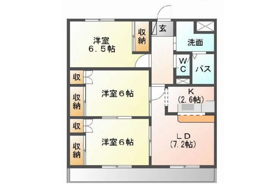 間取図 近鉄名古屋線/近鉄弥富駅 徒歩27分 2階 築25年