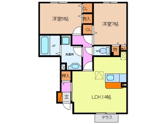 間取図 近鉄名古屋線/近鉄弥富駅 徒歩15分 1階 築9年