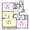近鉄名古屋線/近鉄弥富駅 徒歩25分 1階 築18年 2LDKの間取り