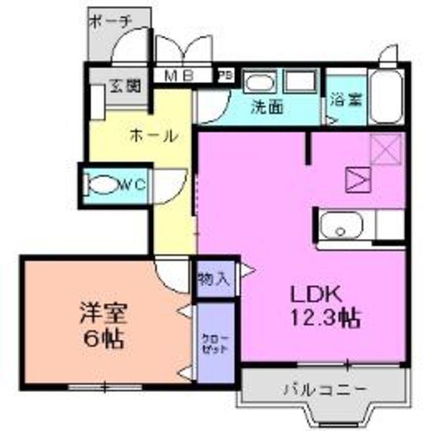 間取図 名鉄尾西線（津島－玉ノ井）/森上駅 徒歩5分 1階 築18年