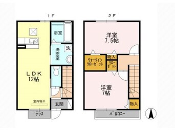 間取図 近鉄名古屋線/近鉄弥富駅 徒歩20分 1階 築9年