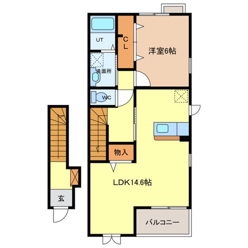 間取図 近鉄名古屋線/近鉄蟹江駅 徒歩10分 2階 築9年