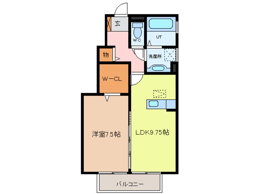 間取図 近鉄名古屋線/近鉄蟹江駅 徒歩9分 1階 築13年