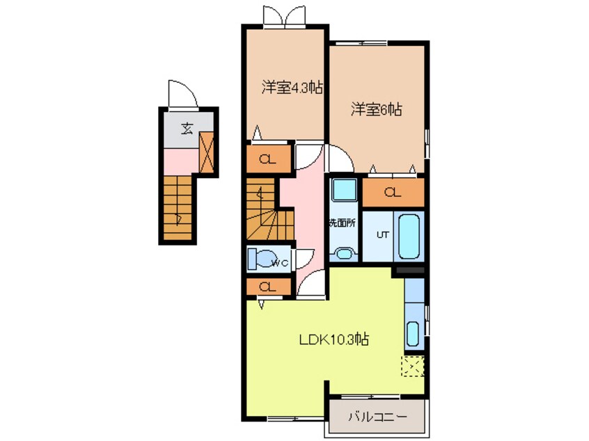 間取図 東海道本線/清洲駅 徒歩18分 2階 築8年