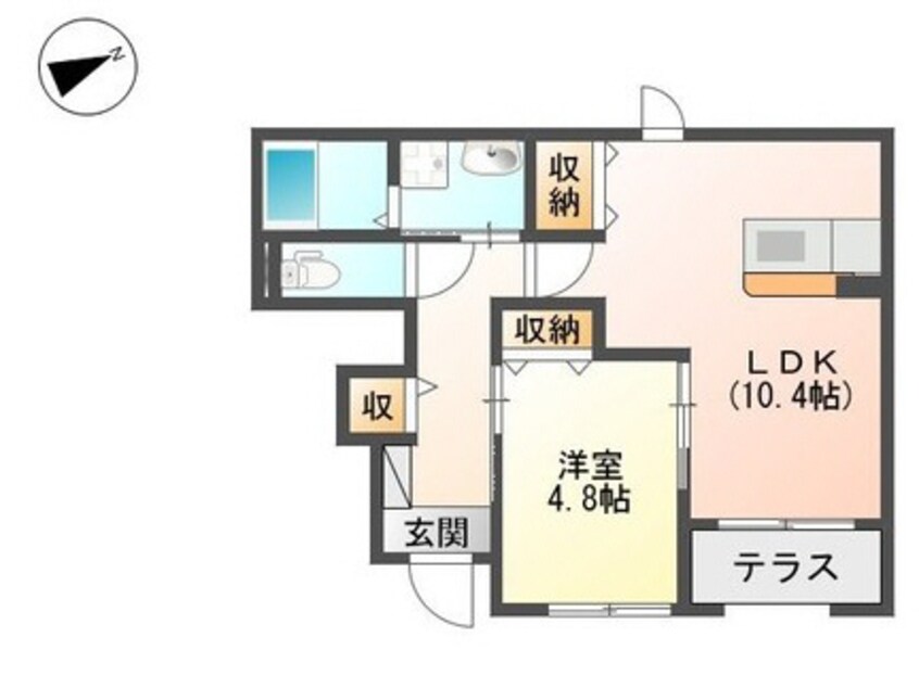 間取図 名鉄名古屋本線/大里駅 徒歩27分 1階 築8年