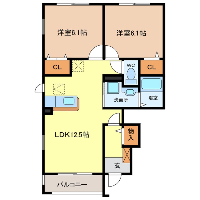 間取図 名鉄津島線･尾西線（須ケ口-弥富）/甚目寺駅 徒歩17分 1階 築8年