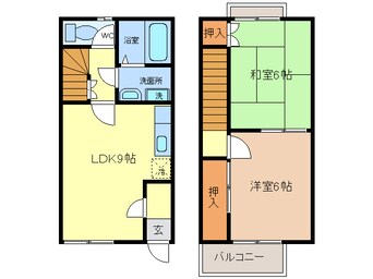 間取図 名鉄尾西線（津島－玉ノ井）/渕高駅 徒歩49分 1-2階 築28年