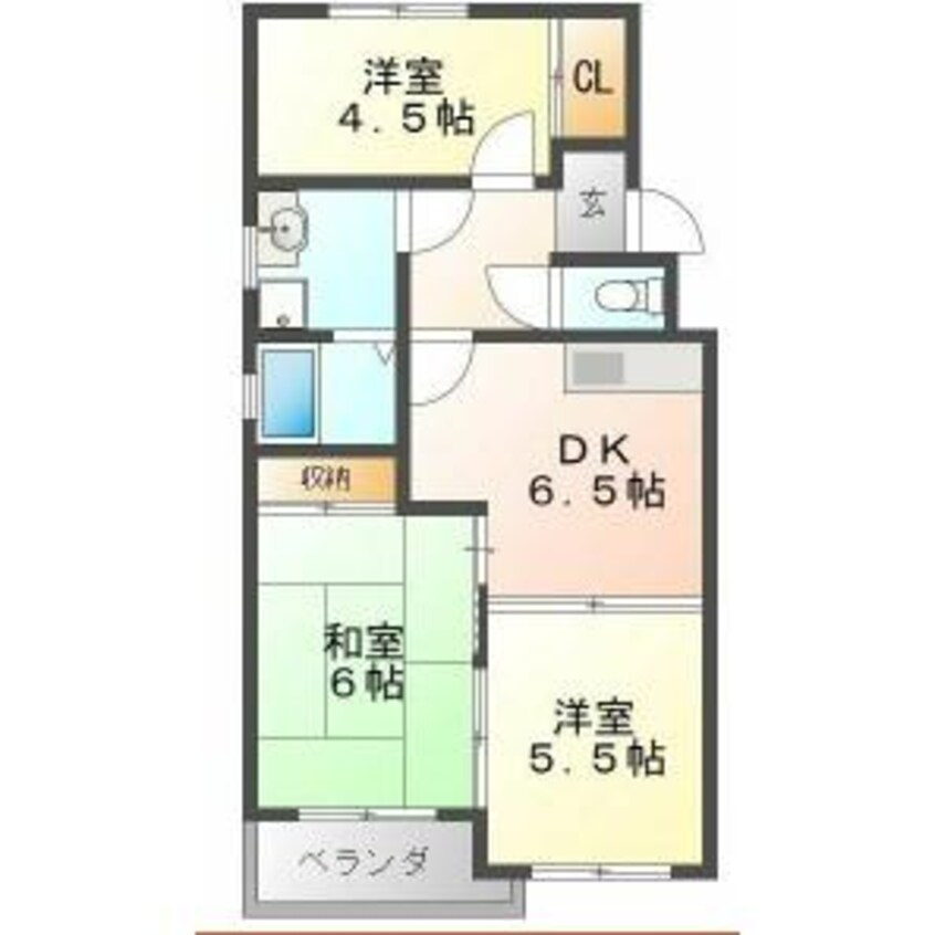 間取図 名鉄名古屋本線/国府宮駅 徒歩4分 1階 築30年